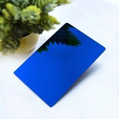 Mavi Dekoratif Paslanmaz Çelik Yaprak Tabakları Fırçalı Saç çizgisi Satin titreşim kum patlatılmış